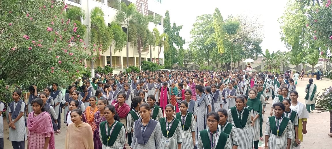 KITS College for Women students on campus